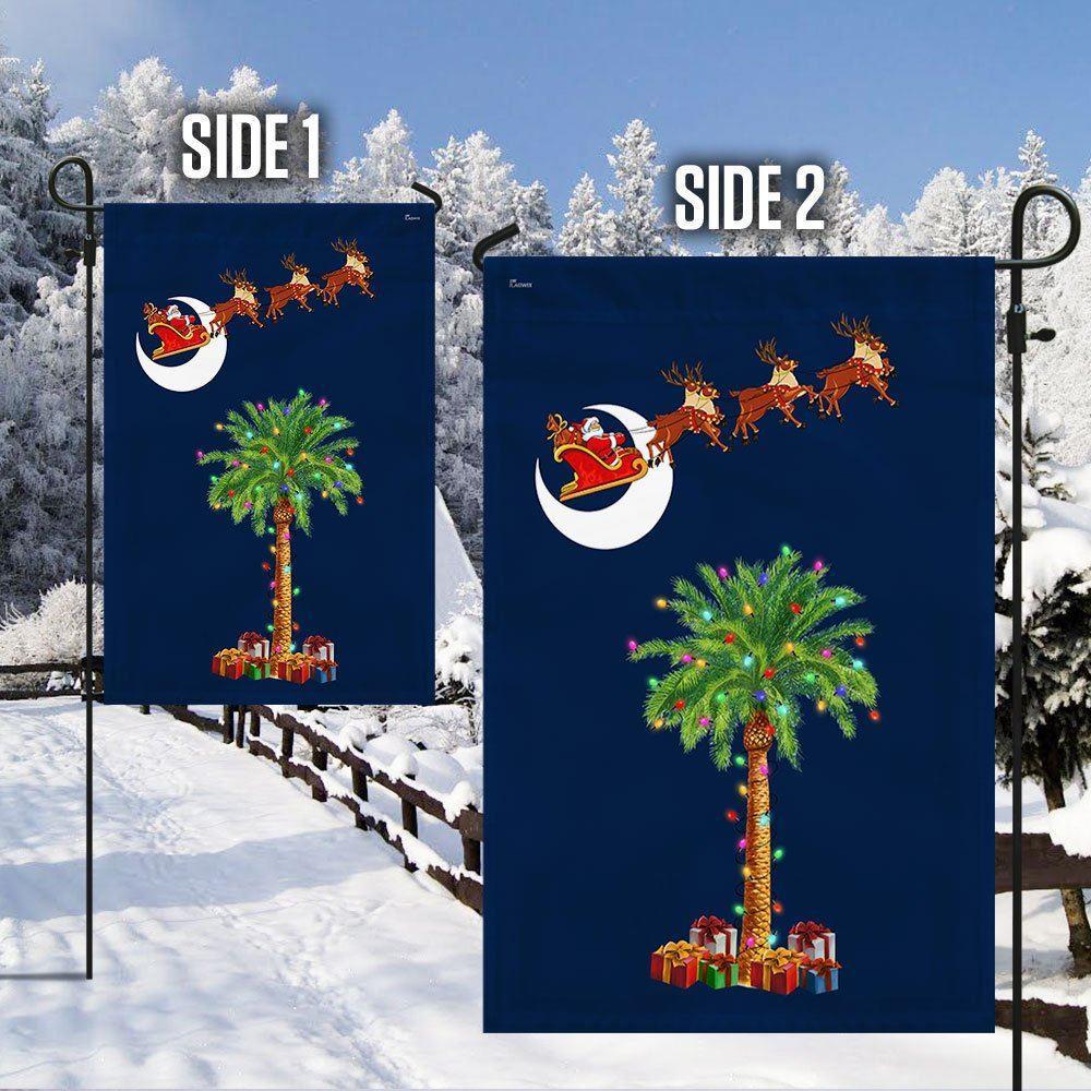 South Carolina Christmas Flag Santa Palmetto Tree – Christmas Flag Outdoor Decoration