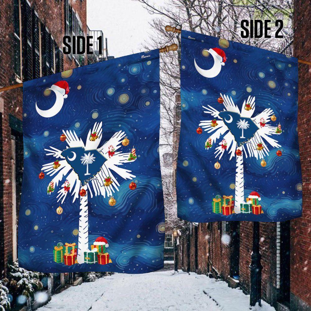 South Carolina Christmas Starry Night Flag – Christmas Flag Outdoor Decoration