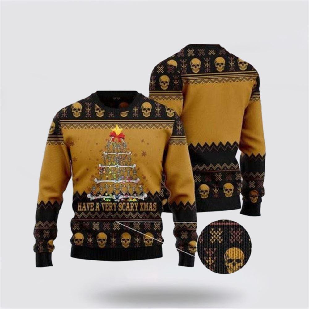 Spookily Festive Skull Ugly Sweater Perfect For A Scary Christmas – Christmas Gifts For Frends