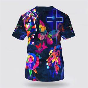 Sunflower Jesus Cross Butterfly All Over Print 3D T Shirt Gifts For Christians 2 bobj38.jpg