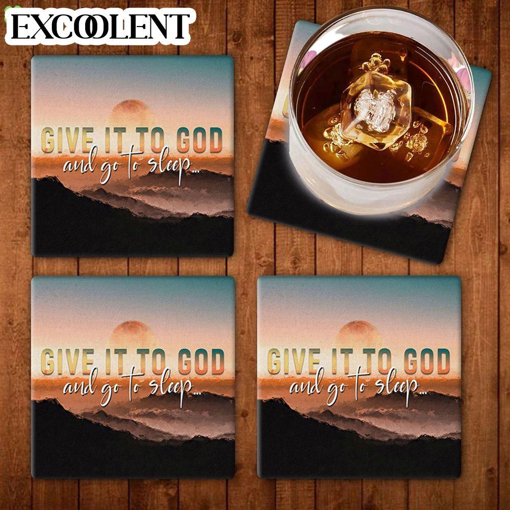 Sunset Painting Give It To God And Go To Sleep Stone Coasters – Coasters Gifts For Christian Sunset Painting Give It To God And Go To Sleep Stone Coasters – Coasters Gifts For Christian