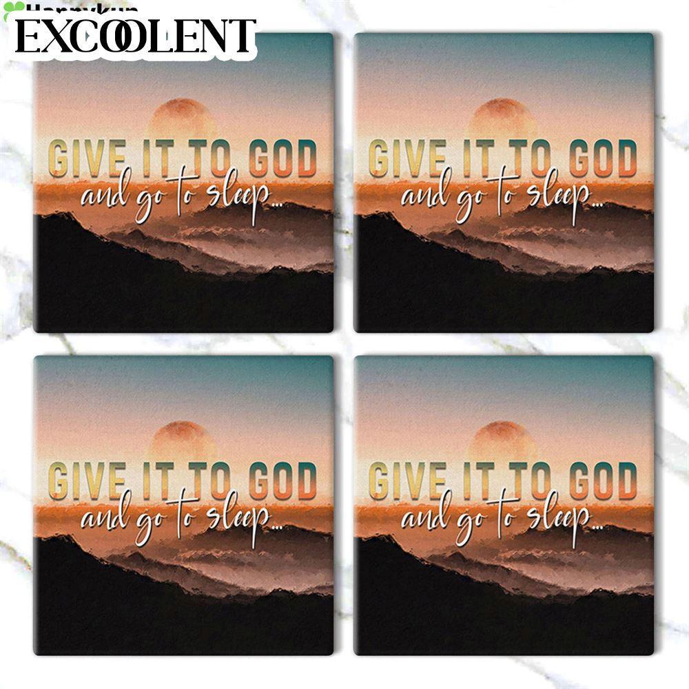 Sunset Painting Give It To God And Go To Sleep Stone Coasters – Coasters Gifts For Christian Sunset Painting Give It To God And Go To Sleep Stone Coasters – Coasters Gifts For Christian