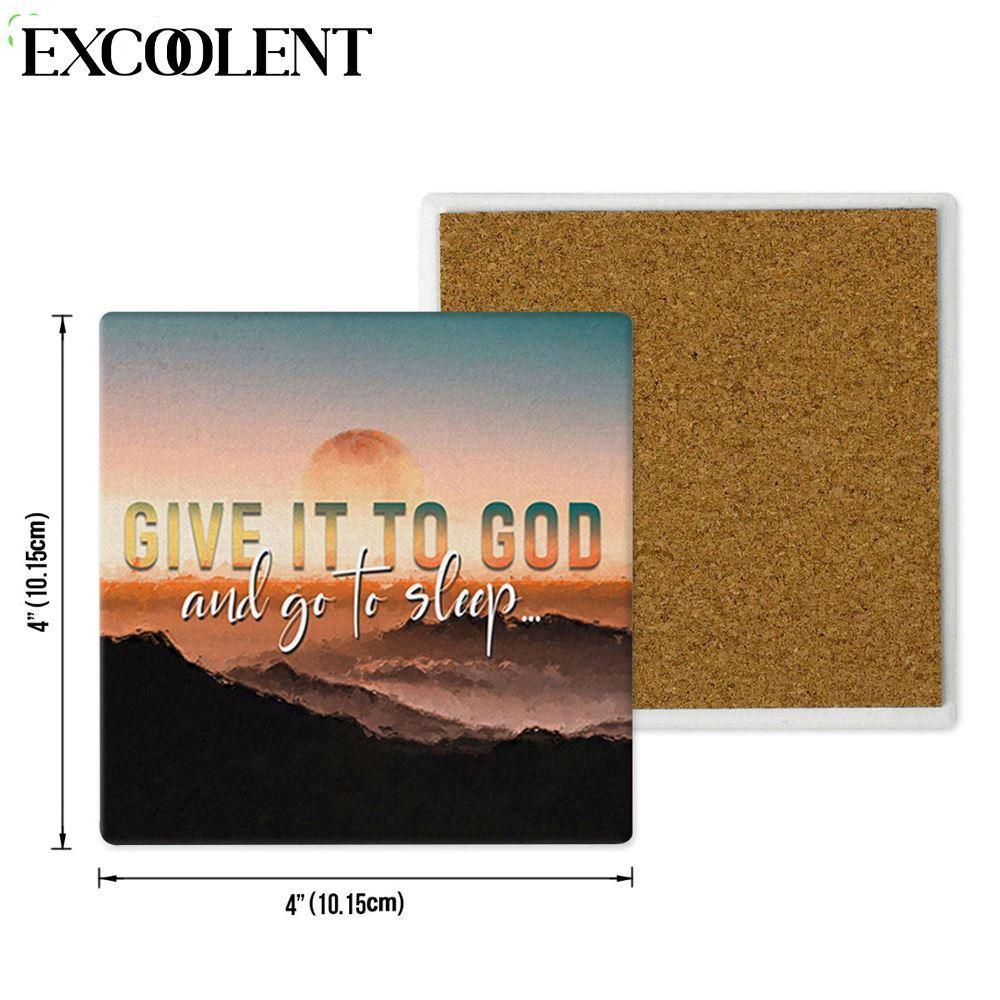 Sunset Painting Give It To God And Go To Sleep Stone Coasters – Coasters Gifts For Christian Sunset Painting Give It To God And Go To Sleep Stone Coasters – Coasters Gifts For Christian