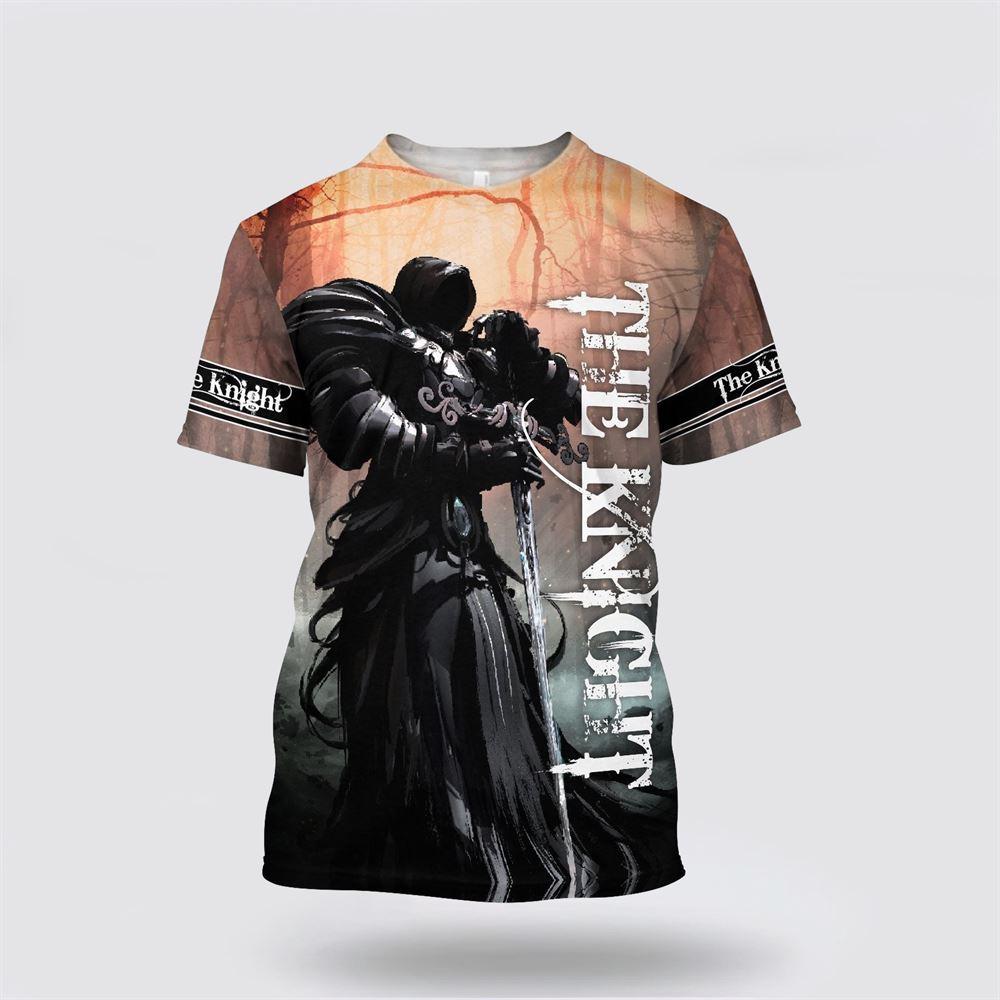 The Black Knight Templar Jesus All Over Print 3D T Shirt – Gifts For Christians