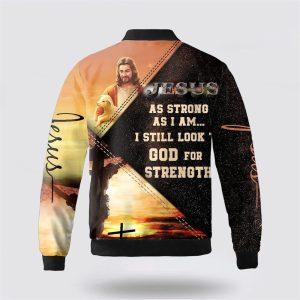 The Lion Cross Jesus As Strong As I Am Bomber Jacket Gifts For Jesus Lovers 3 orls3k.jpg