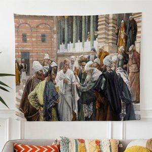 The Tribute Money Tapestry Art Christian Wall&hellip;