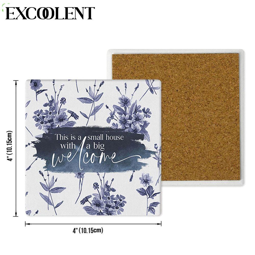 This Is A Small House With A Big Welcome Stone Coasters – Coasters Gifts For Christian