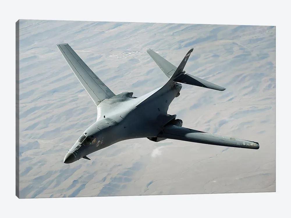 US Air Force B-1B Lancer On A Combat Patrol Over Afghanistan Canvas Wall Art – Gift For Military Personnel