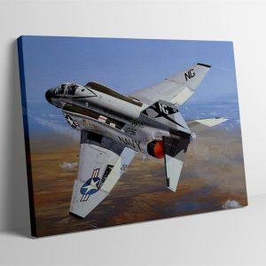 US Air Force F-4 Airplane Boeing F-4 Phantom II Fighter Jet Canvas Wall Art – Gift For Military Personnel