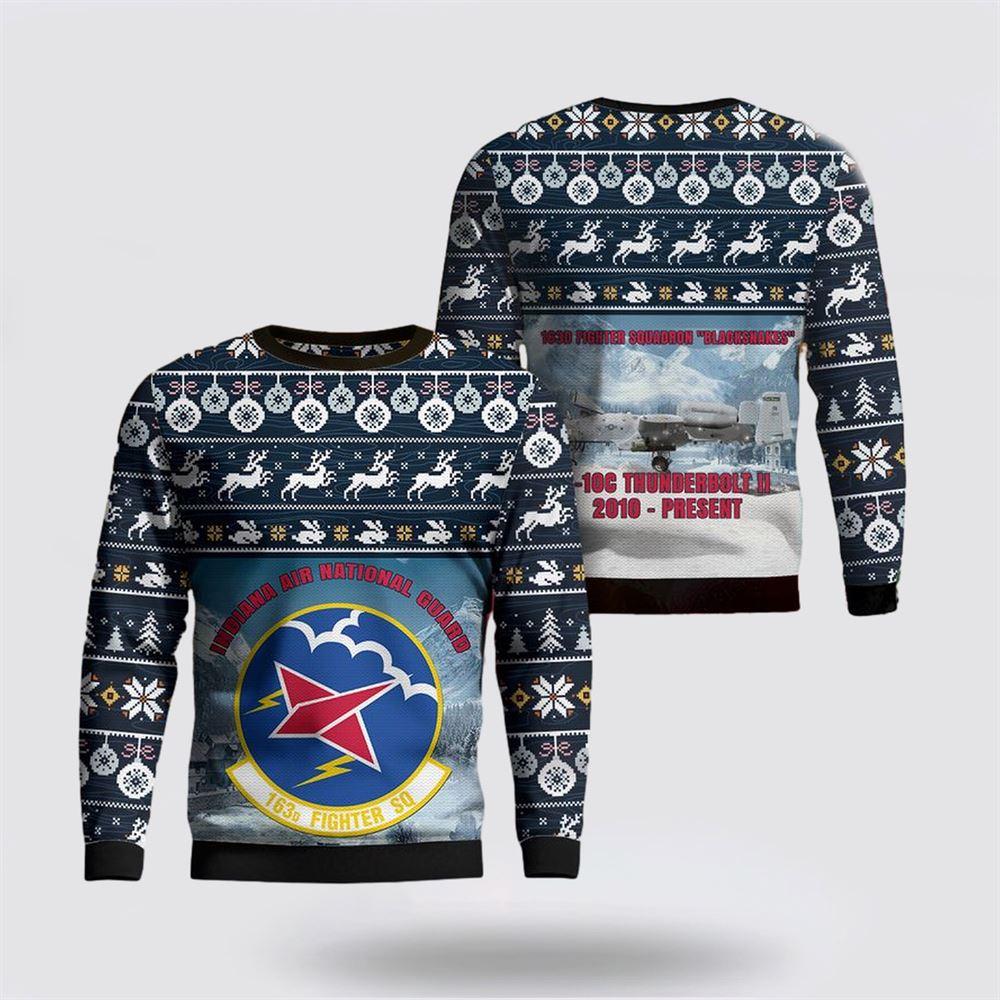 US Air Force Indiana Air National Guard 122d Fighter Wing AOP Ugly Sweater 3D – Christmas Gift For Military Personnel US Air Force Indiana Air National Guard 122d Fighter Wing AOP Ugly Sweater 3D – Christmas Gift For Military Personnel