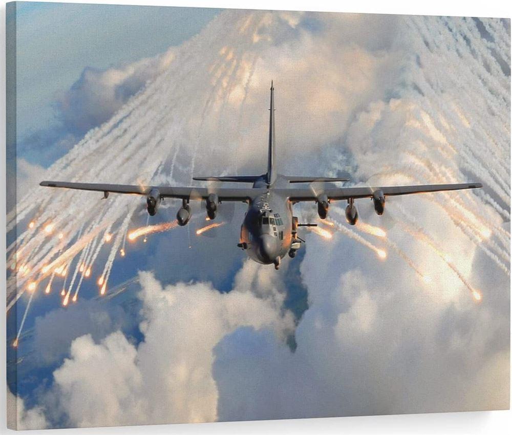 US Air Force Pavaieics AC-130 Airplane ACE-130 Air Gunship Fighter Jet Canvas Wall Art – Gift For Military Personnel US Air Force Pavaieics AC-130 Airplane ACE-130 Air Gunship Fighter Jet Canvas Wall Art – Gift For Military Personnel
