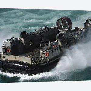 US Navy Landing Craft Air Cushion Heading To The Kuwait Naval Base Canvas Wall Art – Gift For Military Personnel