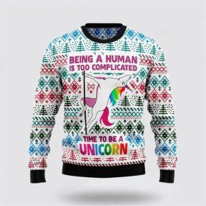 Unicorn Be A Unicorn Ugly Christmas Sweater&hellip;