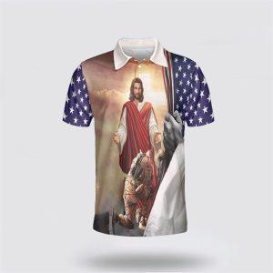 Veteran And Jesus American Flag Polo Shirts&hellip;