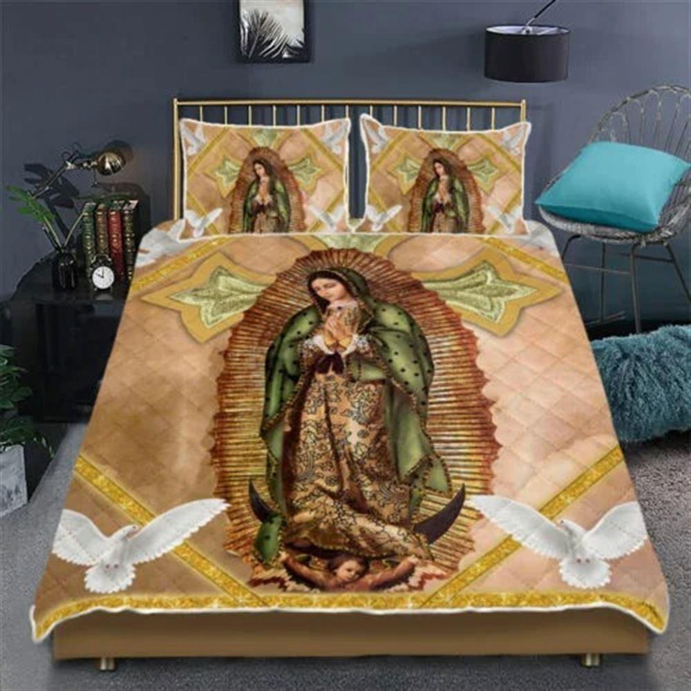 Virgin of Guadalupe Quilt Bedding Set – Christian Gift For Believers Virgin of Guadalupe Quilt Bedding Set – Christian Gift For Believers