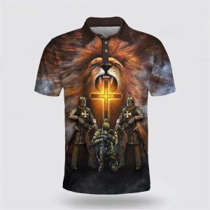 Warrior Of Christ Lion Cross Polo Shirt&hellip;