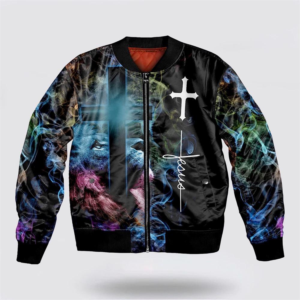 Way Maker Miracle Worker Jesus Lion Cross Bomber Jacket – Gifts For Jesus Lovers