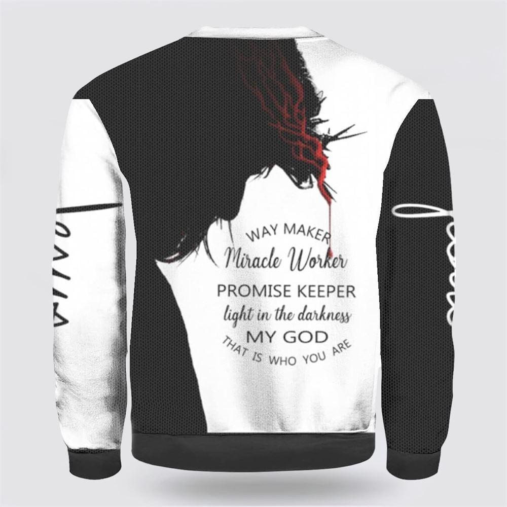 Way Maker Miracle Worker Light In The Darkness My God,Jesus Ugly Christmas Sweater – Christmas Gifts For Christian