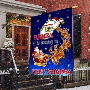 West Virginia Christmas Flag Santa Is Coming&hellip;