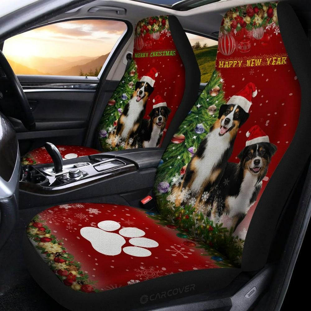 Australian Shepherds Christmas Car Seat Covers Custom Car Accessories, Christmas Car Seat Covers