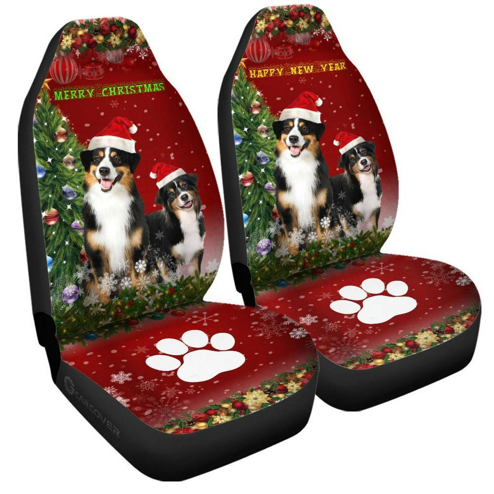 Australian Shepherds Christmas Car Seat Covers Custom Car Accessories, Christmas Car Seat Covers