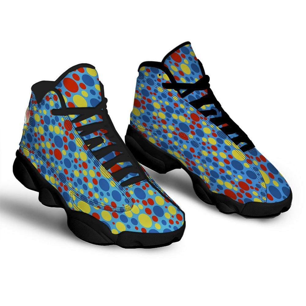 Autism Basketball Shoes, Autism Awareness Dots Color Print Pattern Basketball Shoes, Autism Shoes, Autism Awareness Shoes