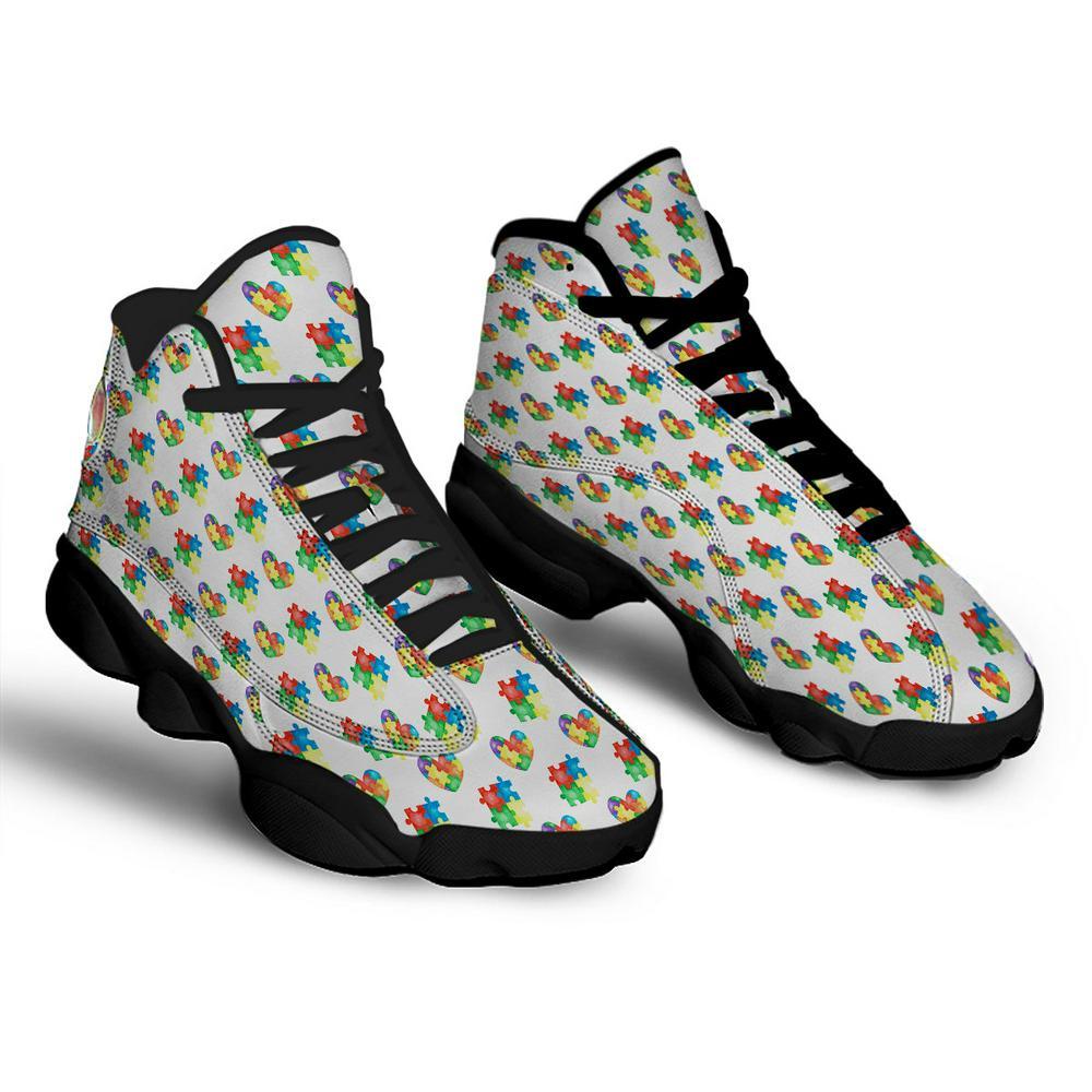 Autism Basketball Shoes, Autism Awareness Heart Print Pattern Basketball Shoes, Autism Shoes, Autism Awareness Shoes