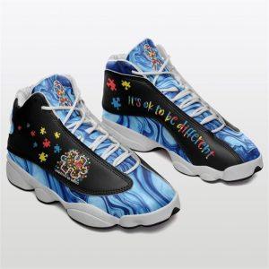 Autism Basketball Shoes, Its Ok To Be Different Blue Autism Awareness Basketball Shoes, Autism Shoes, Autism Awareness Shoes