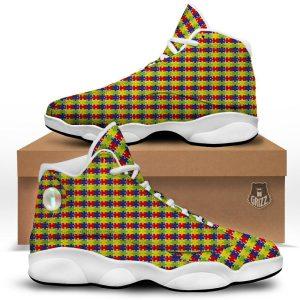 Autism Basketball Shoes, Jigsaw Autism Awareness Print Basketball Shoes, Autism Awareness Shoes