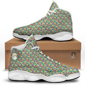 Autism Basketball Shoes, Puzzle Autism Awareness Print Basketball Shoes, Autism Awareness Shoes