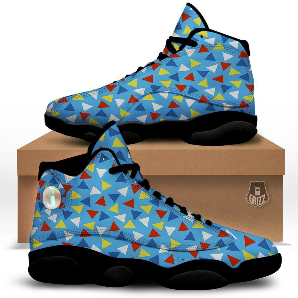 Autism Basketball Shoes, Triangle Autism Awareness Color Print Pattern Basketball Shoes, Autism Shoes, Autism Awareness Shoes