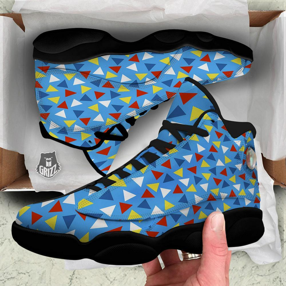Autism Basketball Shoes, Triangle Autism Awareness Color Print Pattern Basketball Shoes, Autism Shoes, Autism Awareness Shoes