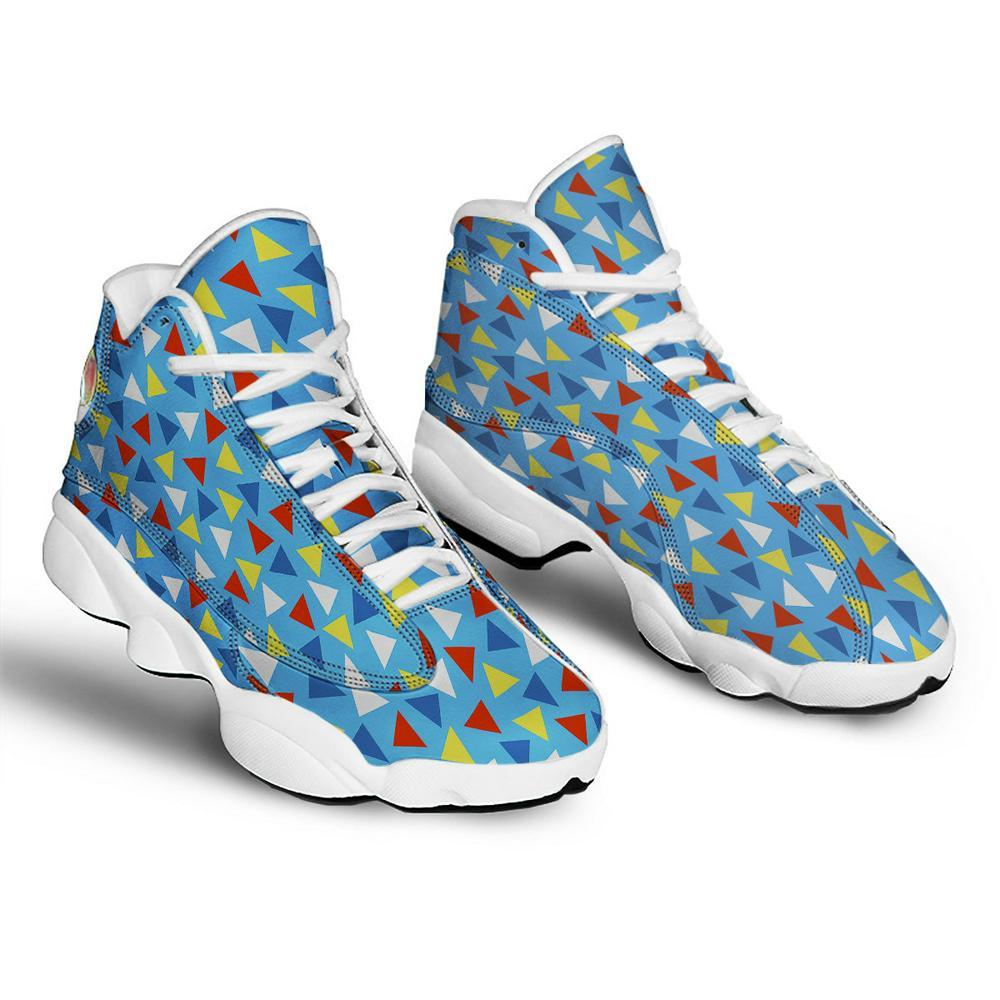 Autism Basketball Shoes, Triangle Autism Awareness Color Print Pattern Basketball Shoes, Autism Shoes, Autism Awareness Shoes