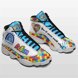 Autism Basketball Shoes, We Wear Blue For Autism Awareness Basketball Shoes, Autism Shoes, Autism Awareness Shoes