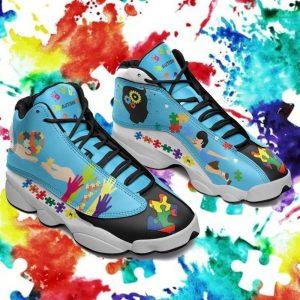 Autism Basketball Shoes, You Will Never Walk Alone Autism Awareness Puzzle Basketball Shoes, Autism Shoes, Autism Awareness Shoes