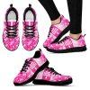 Breast Cancer Shoes, Breast Cancer Shoes Silk Line Sneaker Walking Shoes, Pink Breast Cancer Awareness Sneakers