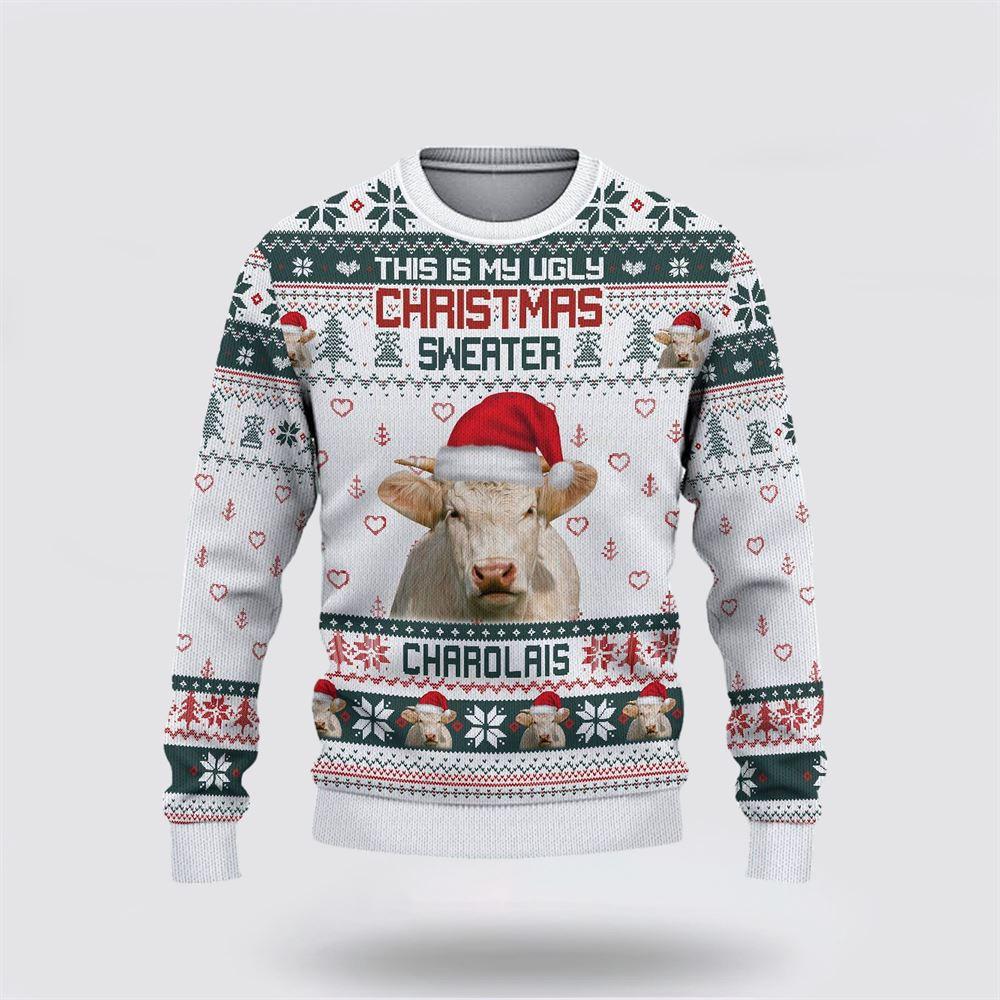 Charolais Green Merry Christmas Ugly Sweater, Gifts For Farmers, Rural Lovers