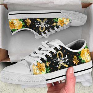 Childhood Cancer Shoes Awareness Hope Flower Low&hellip;
