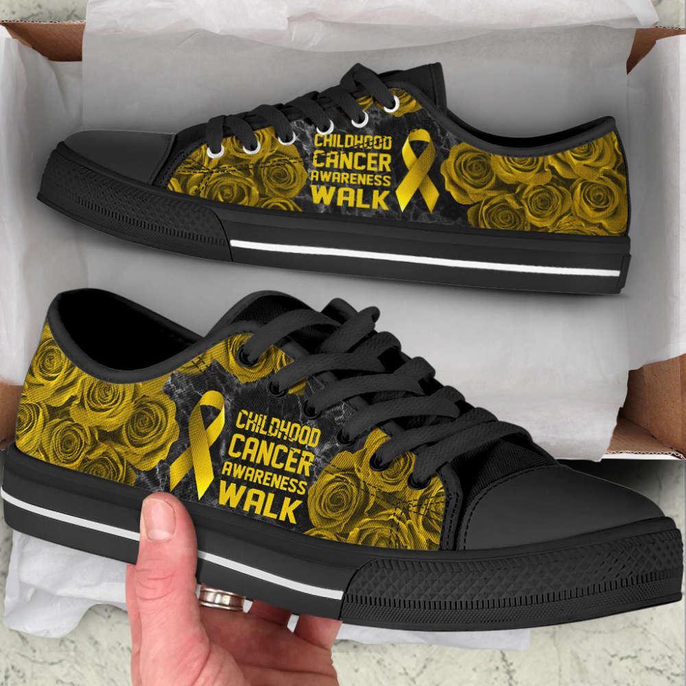 Childhood Cancer Shoes Awareness Walk Low Top Shoes Canvas Shoes, Gift For Survious