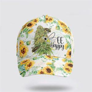 Christian Baseball Cap, Bee happy Sunflower Pattern… Christian Baseball Cap, Bee happy Sunflower Pattern…