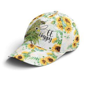 Christian Baseball Cap, Bee happy Sunflower Pattern&hellip;