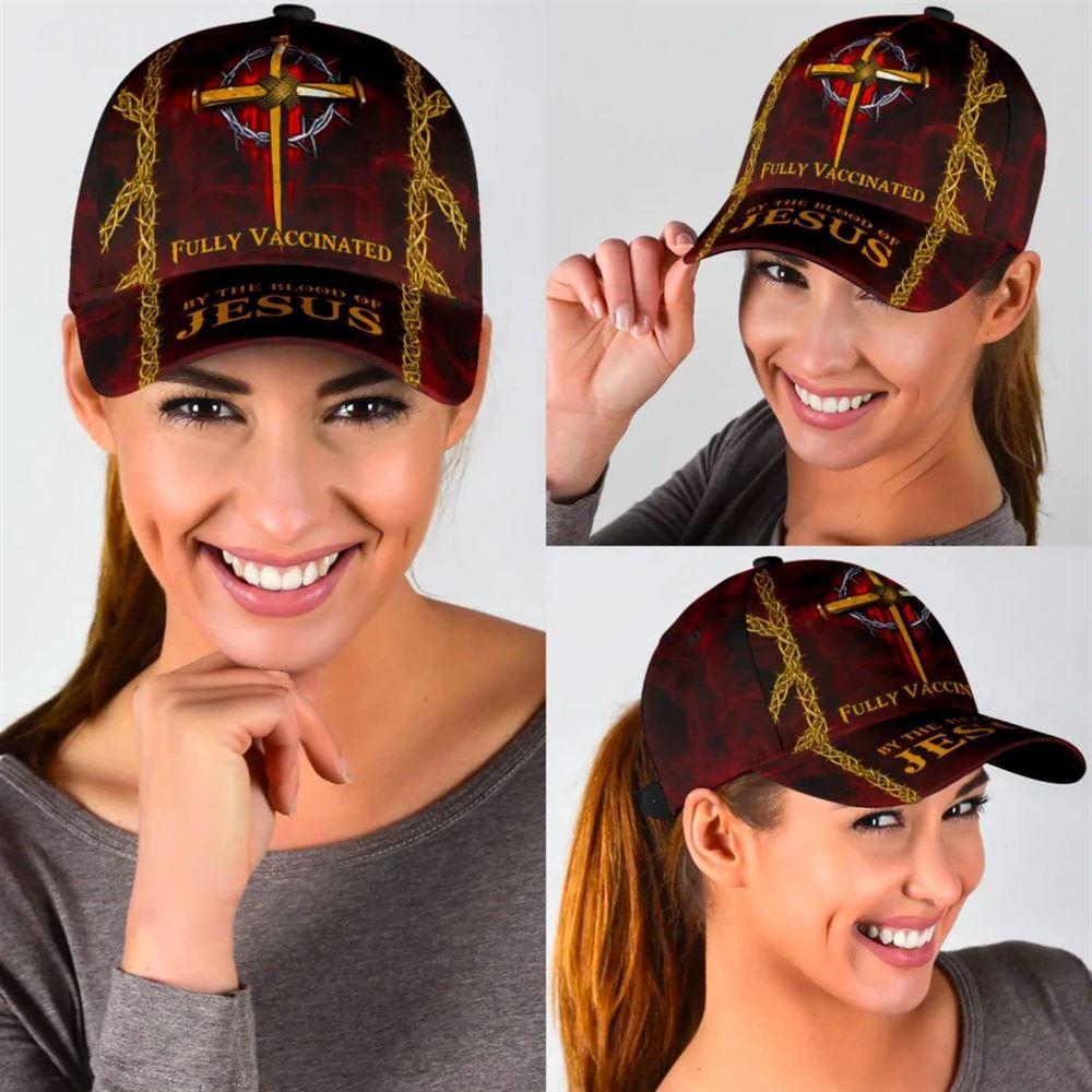Christian Baseball Cap, Fully Vaccinated By The Blood Of Jesus Cross Nails Baseball Cap, Mens Baseball Cap, Women’s Baseball Cap Christian Baseball Cap, Fully Vaccinated By The Blood Of Jesus Cross Nails Baseball Cap, Mens Baseball Cap, Women’s Baseball Cap