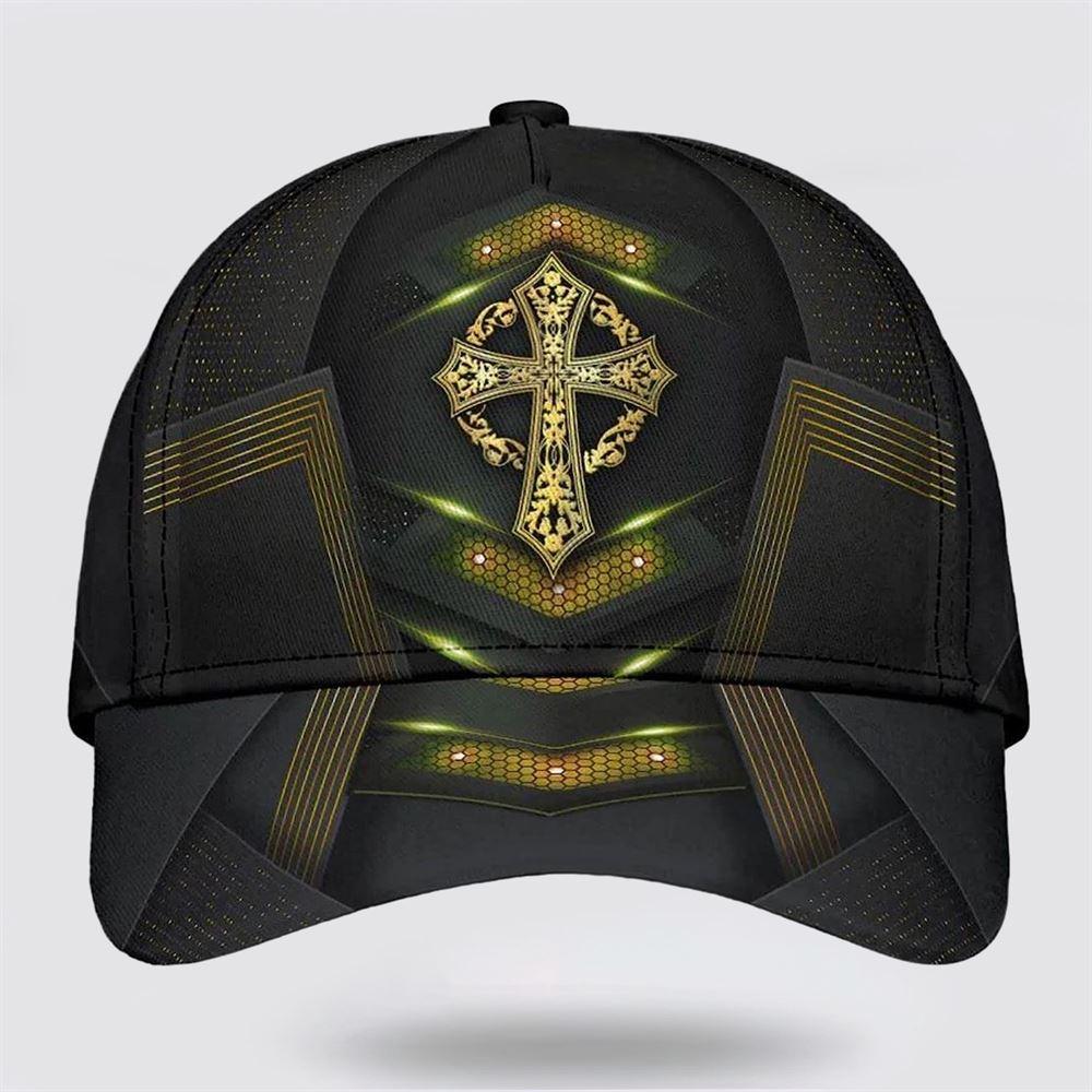 Christian Baseball Cap, God Cross Metal Gold All Over Print Baseball Cap, Mens Baseball Cap, Women’s Baseball Cap Christian Baseball Cap, God Cross Metal Gold All Over Print Baseball Cap, Mens Baseball Cap, Women’s Baseball Cap