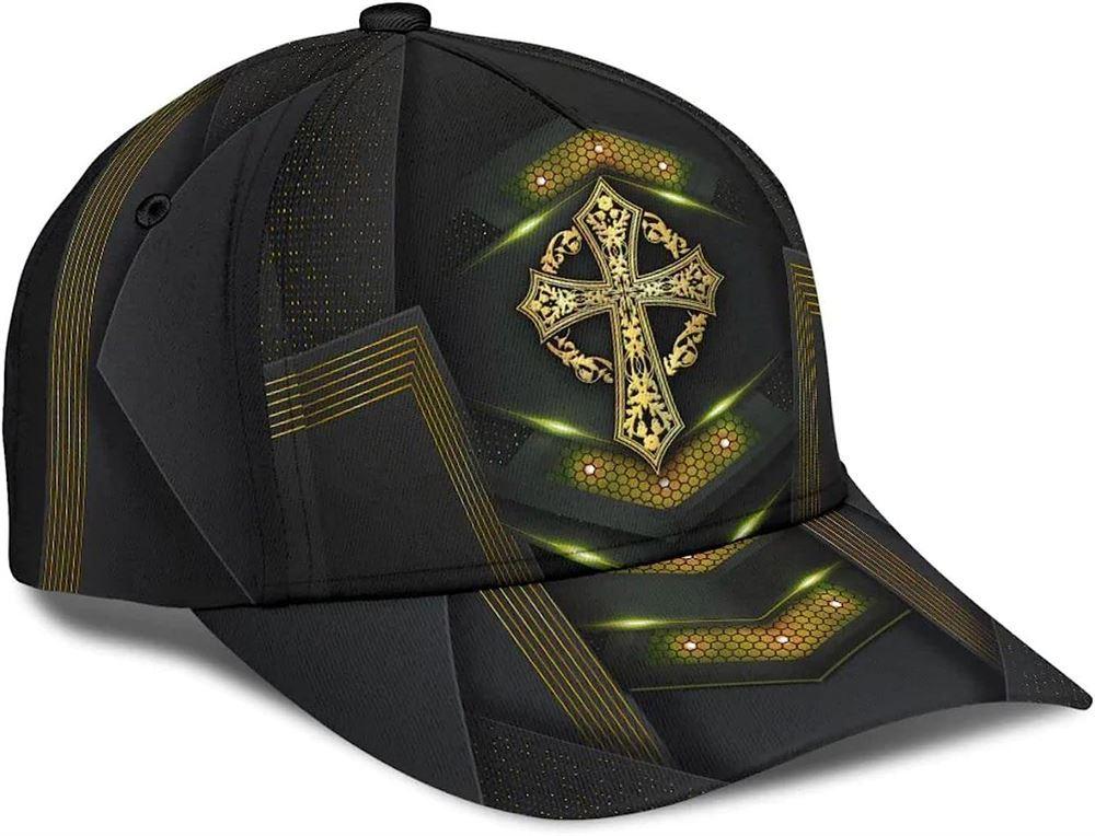 Christian Baseball Cap, God Cross Metal Gold All Over Print Baseball Cap, Mens Baseball Cap, Women’s Baseball Cap Christian Baseball Cap, God Cross Metal Gold All Over Print Baseball Cap, Mens Baseball Cap, Women’s Baseball Cap