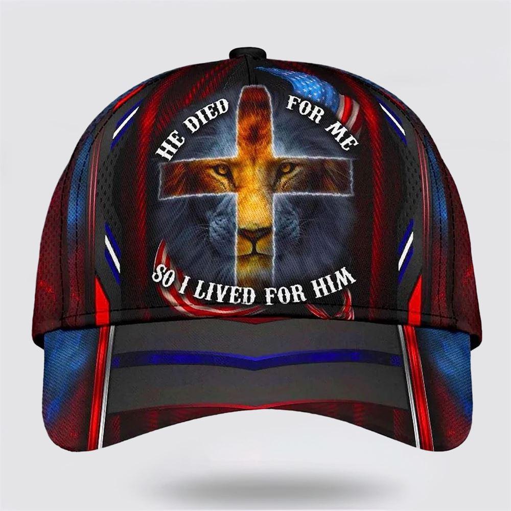 Christian Baseball Cap, He Died For Me So I Live For Him Lion Cross All Over Print Baseball Cap, Mens Baseball Cap, Women’s Baseball Cap Christian Baseball Cap, He Died For Me So I Live For Him Lion Cross All Over Print Baseball Cap, Mens Baseball Cap, Women’s Baseball Cap