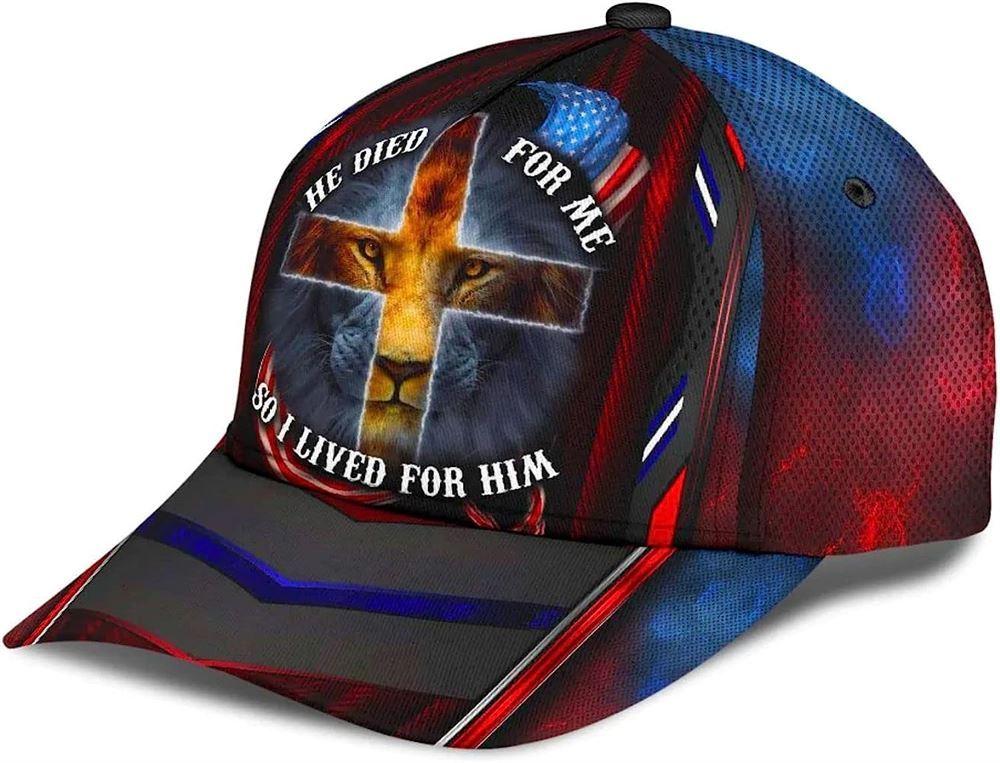 Christian Baseball Cap, He Died For Me So I Live For Him Lion Cross All Over Print Baseball Cap, Mens Baseball Cap, Women’s Baseball Cap Christian Baseball Cap, He Died For Me So I Live For Him Lion Cross All Over Print Baseball Cap, Mens Baseball Cap, Women’s Baseball Cap