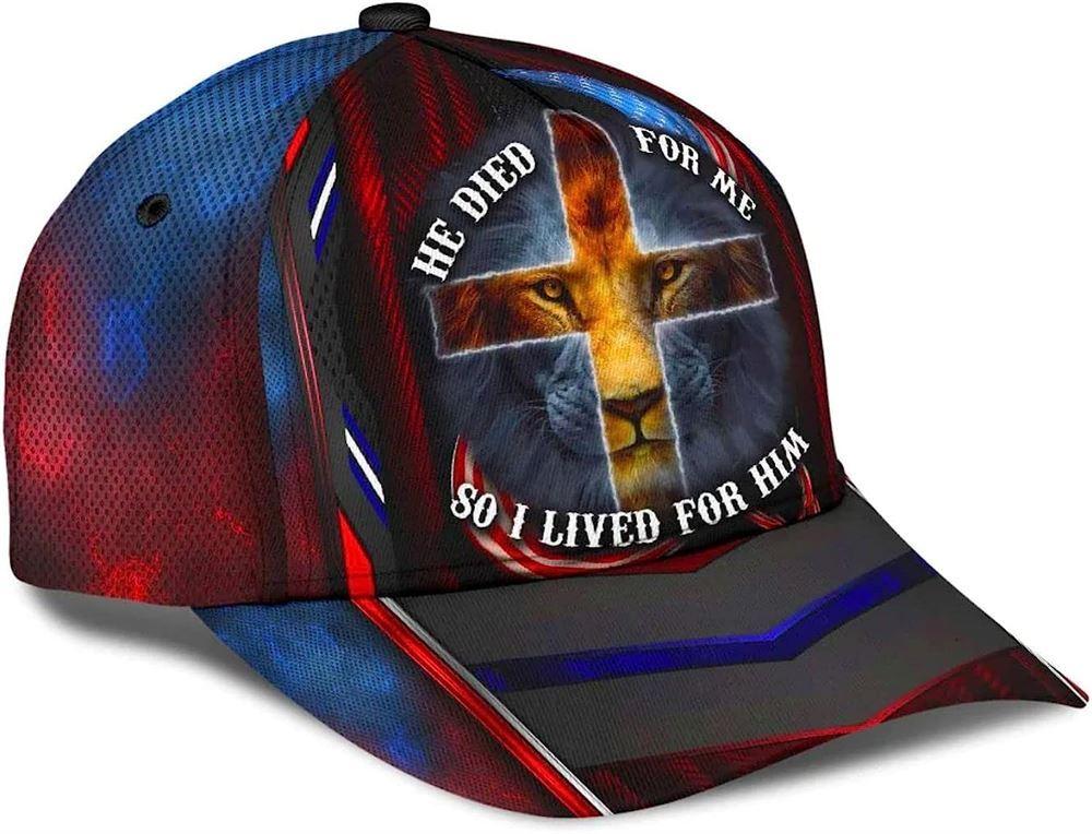 Christian Baseball Cap, He Died For Me So I Live For Him Lion Cross All Over Print Baseball Cap, Mens Baseball Cap, Women’s Baseball Cap Christian Baseball Cap, He Died For Me So I Live For Him Lion Cross All Over Print Baseball Cap, Mens Baseball Cap, Women’s Baseball Cap