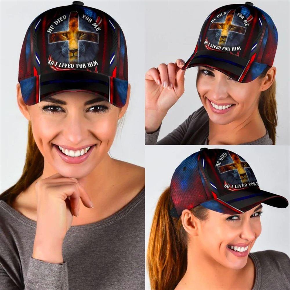 Christian Baseball Cap, He Died For Me So I Live For Him Lion Cross All Over Print Baseball Cap, Mens Baseball Cap, Women’s Baseball Cap Christian Baseball Cap, He Died For Me So I Live For Him Lion Cross All Over Print Baseball Cap, Mens Baseball Cap, Women’s Baseball Cap