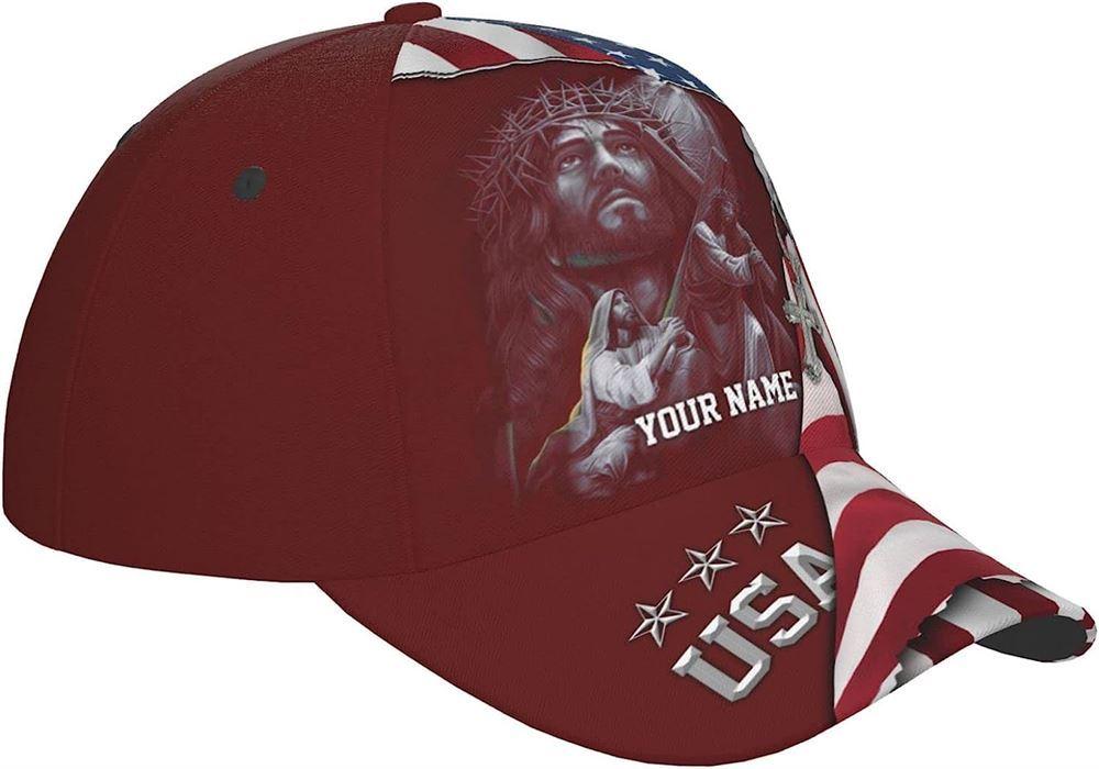 Christian Baseball Cap, Jesus Christ Carrying The Cross Custom Name All Over Print Baseball Cap, Mens Baseball Cap, Women’s Baseball Cap Christian Baseball Cap, Jesus Christ Carrying The Cross Custom Name All Over Print Baseball Cap, Mens Baseball Cap, Women’s Baseball Cap