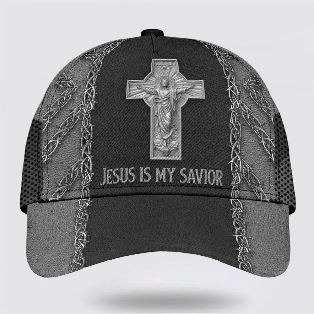 Christian Baseball Cap, Jesus Is My Savior Cross Baseball Cap, Mens Baseball Cap, Women’s Baseball Cap